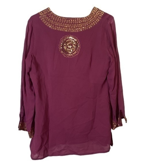 Soft Surroundings *VINTAGE* V Neck Embellished Tunic Size Small - Picture 2 of 5